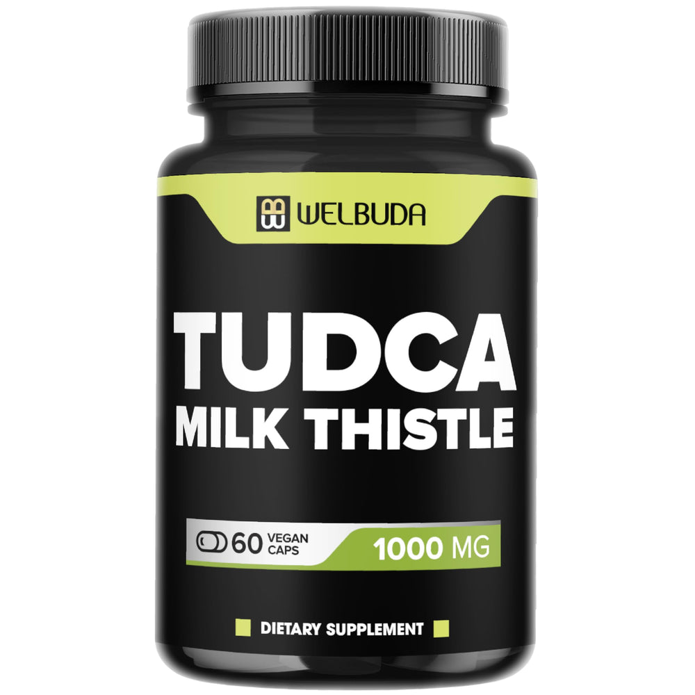WELBUDA Tudca milk thistle bottle promoting immune balance and wellness