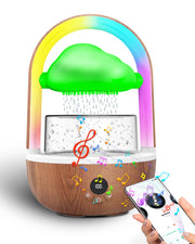Weljoy Aromatherapy Diffuser with rainbow light creating a calming desktop ambience