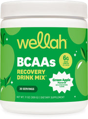 Wellah green apple front label showing product benefits and servings