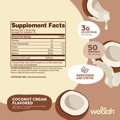 Wellah Colostrum Coconut Cream scoop illustrating convenient serving size