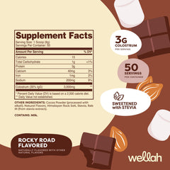 Wellah Colostrum Rocky Road scoop used to measure a 3 g serving