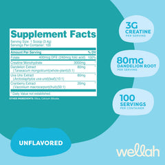 Wellah Creatine for Women 100-serving bottle ready for daily use