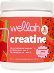 Wellah Creatine para mujeres, slush de sandía en frasco para beber.