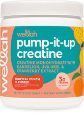 Wellah Creatine Tropical Punch scoop ready for a refreshing pre workout mix