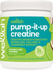 Wellah Creatine for Women coconut lime bottle pour supports training energy and focus