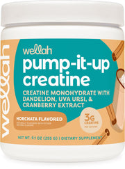 Wellah Creatine for Women horchata scoop shows 3 g of creatine per serving