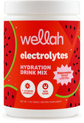 Wellah Electrolytes Powder Watermelon front packaging for quick hydration.