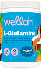 Wellah L-Glutamine Blue Hawaii bottle for easy daily supplementation