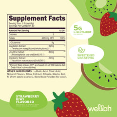 Wellah L-Glutamine powder with scoop for precise 5g serving