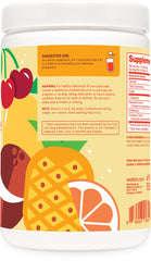 Wellah L-Glutamine Tropical Punch label highlights stevia sweetened formula and serving count.