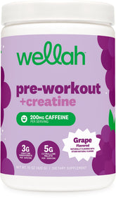 Wellah pre-workout grape scoop for accurate serving and quick energizing boost.