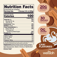 Wellah Protein Your Whey chai shaker for convenient daily use