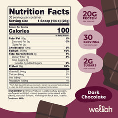 Wellah Protein Your Whey scoop in a glass demonstrates convenient serving sizes