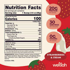 Wellah Protein Your Whey powder bag shows creamy strawberry flavor for easy mixing.