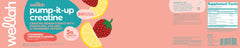 Wellah Pump-It-Up Creatine Strawberry Lemonade packaging shows convenient, no-scoop use
