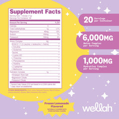 Wellah So Long Soreness BCAA Powder scoop-dispense image showing easy daily serving.