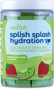 Wellah Splish Splash bottle with Strawberry Kiwi flavor for refreshing hydration.