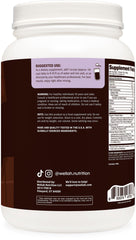 Wellah whey protein bottle close-up highlighting purity and facility standards