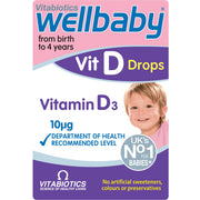 Wellbaby Vitamin D Drops bottle in olive oil base for infants' daily support