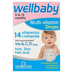 Wellbaby Wellkid Baby Drops 30ml bottle with dropper for daily infant vitamin A, C & D support