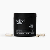 WELLBEL Men bottle front signaling vegan daily support for hair health