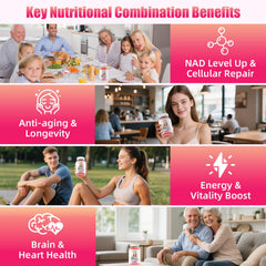 Wellcatcher NAD+ Plus ingredients showing nicotinamide riboside blend for wellness