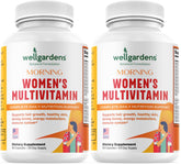 Wellgardens 100 percent Pure Womens Multivitamin bottle front showing compact capsule packaging for daily energy support