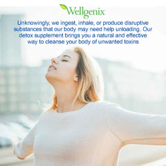 Wellgenix Puriclean bottle back nutrition label highlights vitamins and minerals