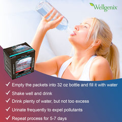 Wellgenix Puriclean full-body cleanse concept shown with a healthy drink.
