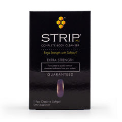 Wellgenix Strip NC Softgel bottle closeup showing premium detox capsules for a cleanse.