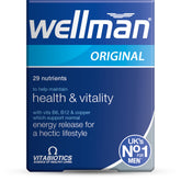 Wellman 30 tablets pack shot showing daily men's vitamin and mineral support