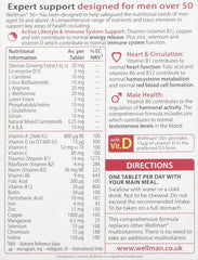 Wellman 50+ bottle front showing a trusted daily supplement for men over 50.