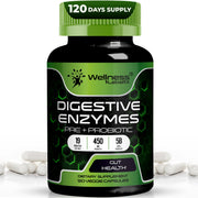 WELLNESS LABSRX digestive enzymes bottle offering broad support for meals and gentle digestion.