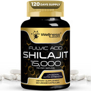 Wellness LabsRx Himalayan Shilajit capsules bottle showing 1500mg potency for daily energy