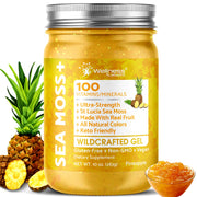 WELLNESS LABSRX Pineapple sea moss gel bottle with vibrant flavor for easy daily use.