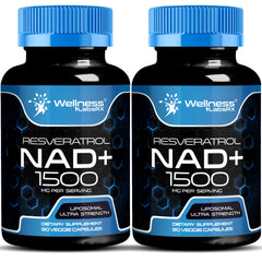 WELLNESS LABSRX liposomal NAD bottle front illustrating premium NAD+ support for daily vitality