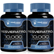 WELLNESS LABSRX Resveratrol bottle on countertop for daily antioxidant support