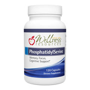 Wellness Resources PhosphatidylSerine sunflower bottle front shows vegan, soy-free formula.
