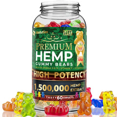 WELLUTION Hemp Gummies Fruity Bear packaging for daily calm and convenience