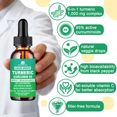 WellVeraVida Turmeric Drops bottle label highlights organic, non-GMO ingredients