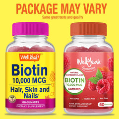 WellYeah Biotin gummies close-up shows chewy texture and berry flavor.