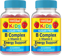 WellYeah Kids B-Complex gummies bottle with strawberry flavor for daily energy support