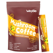 WepBio mushroom coffee vanilla spice cup aroma and smooth energy.