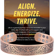 WestLuna copper bracelet for men close-up; premium magnets for daily comfort