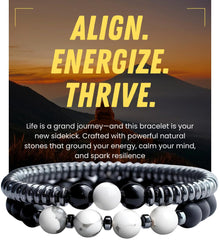 WestLuna magnetic hematite bracelet closeup showing glossy beads for daily balance.