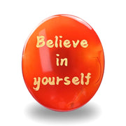 WHAL&YUNE red agate worry stone engraved, palm-friendly for mindful focus.
