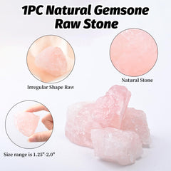 WHAL&YUNE rose quartz raw stone on mantel adds natural color