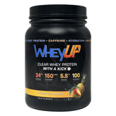 WheyUP Clear Whey Isolate bottle in pineapple mango flavor, energy-boosting protein option for pre-workout energy.