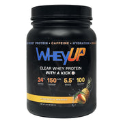 WheyUP Clear Whey Isolate bottle in pineapple mango flavor, energy-boosting protein option for pre-workout energy.