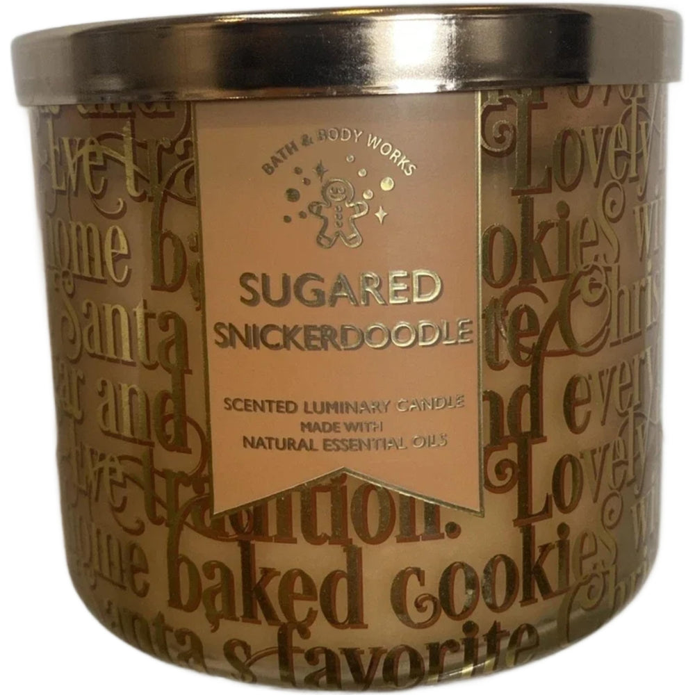 White Barn Sugared Snickerdoodle 3-Wick Candle jar for a cozy, inviting evening scent.